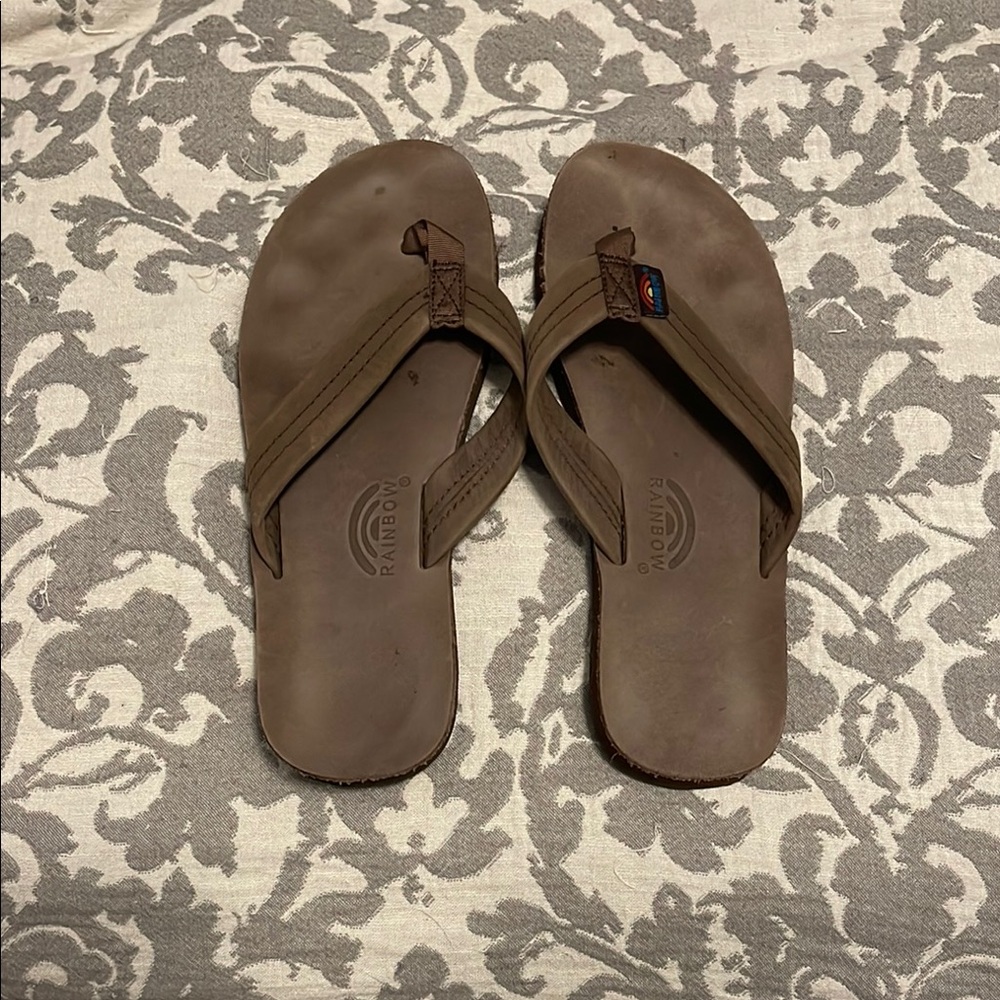 Rainbow Brown Flip Flops